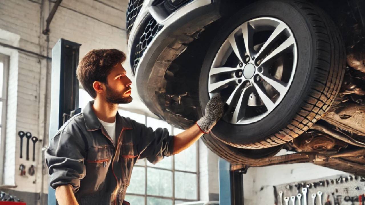 Imagen de un mecánico explicando por qué es importante el mantenimiento del auto Imagen de un mecánico explicando por qué es importante el mantenimiento del auto